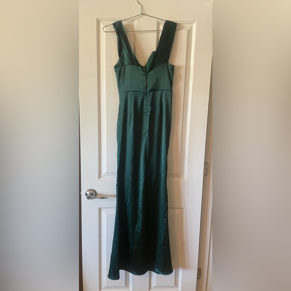 Lulus Off the Shoulder Emerald Green Maxi Dress. - Picture 2 of 3